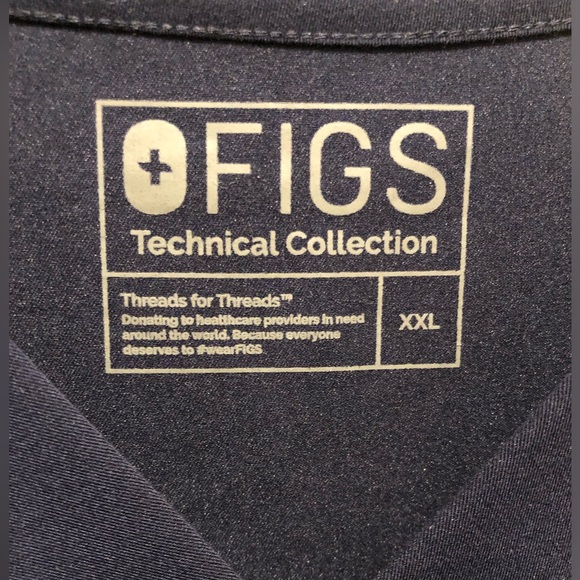 FIGS Mens Technical Collection Scrub Top Navy Blue Style FM1500 Size XXL - Picture 10 of 16